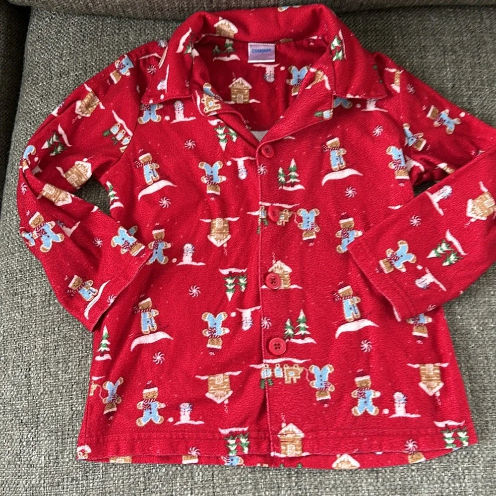 Gymboree Girls Holidays Gingerbread Red Flannel Pajama Set Size 3